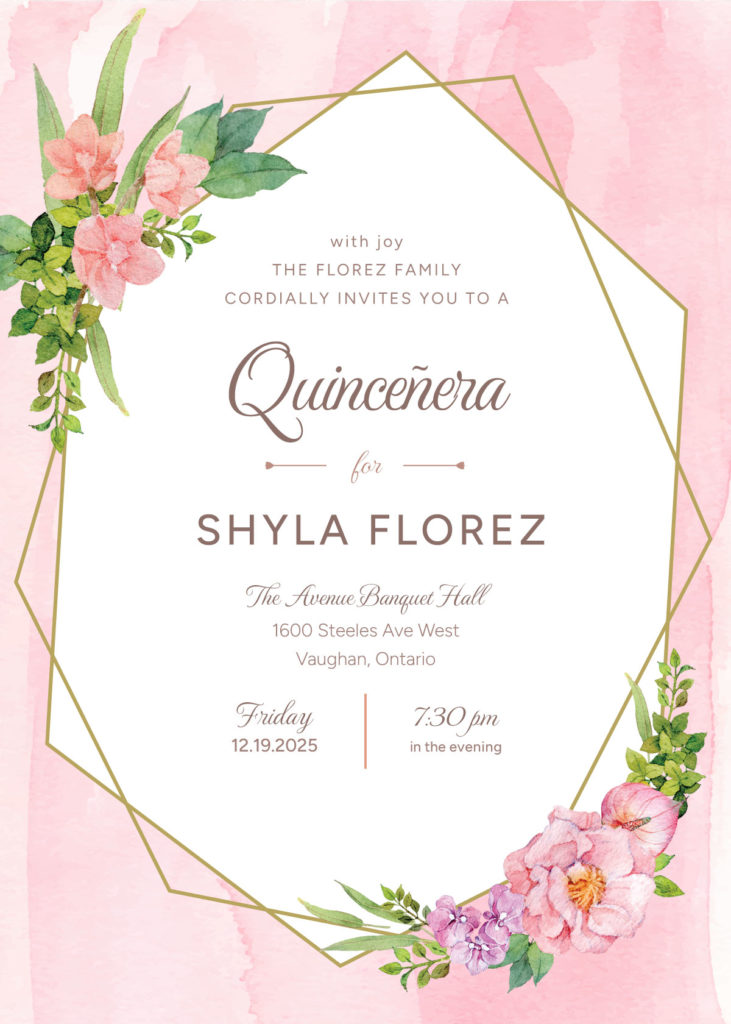 quincenera invitation shyla